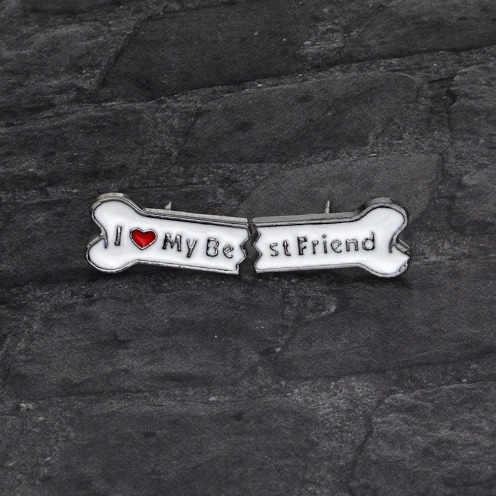 NEW I Love My Best Friend Enamel Pin Brooch - Picture 4 of 8